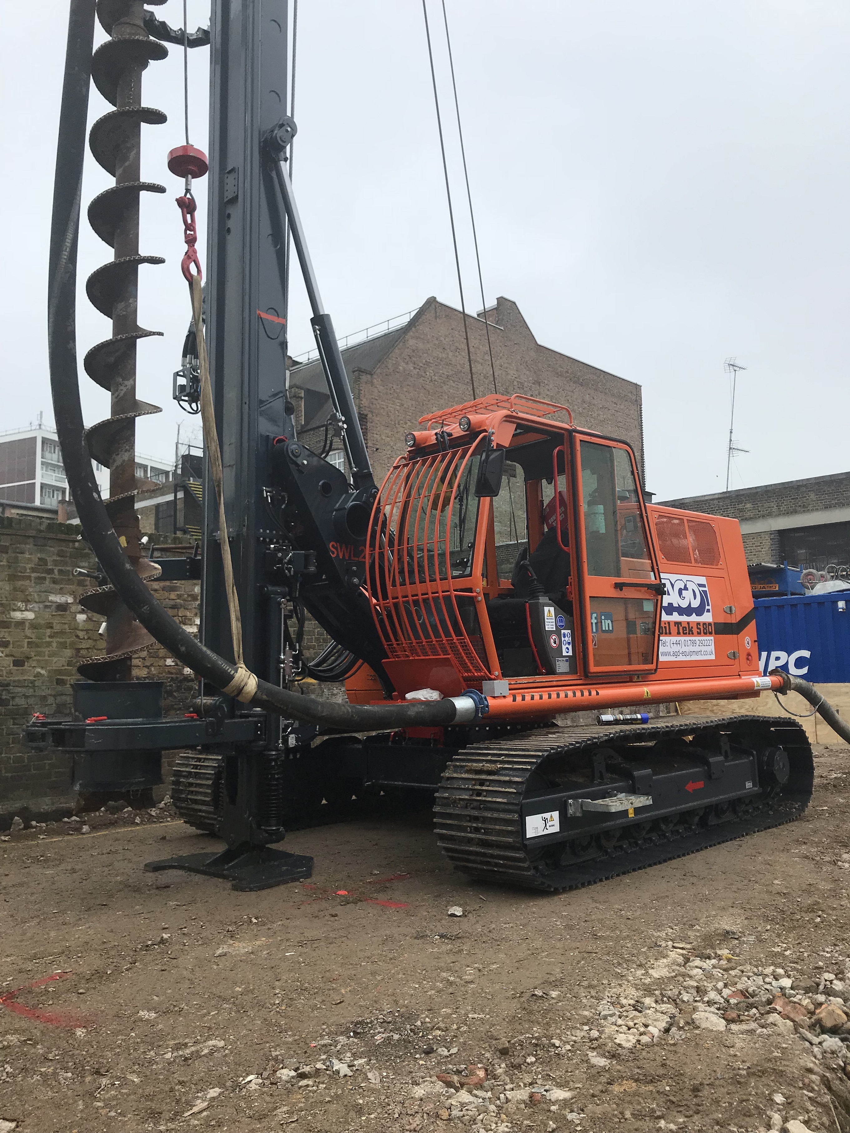 Soiltek S80 compact CFA piling rig for hire