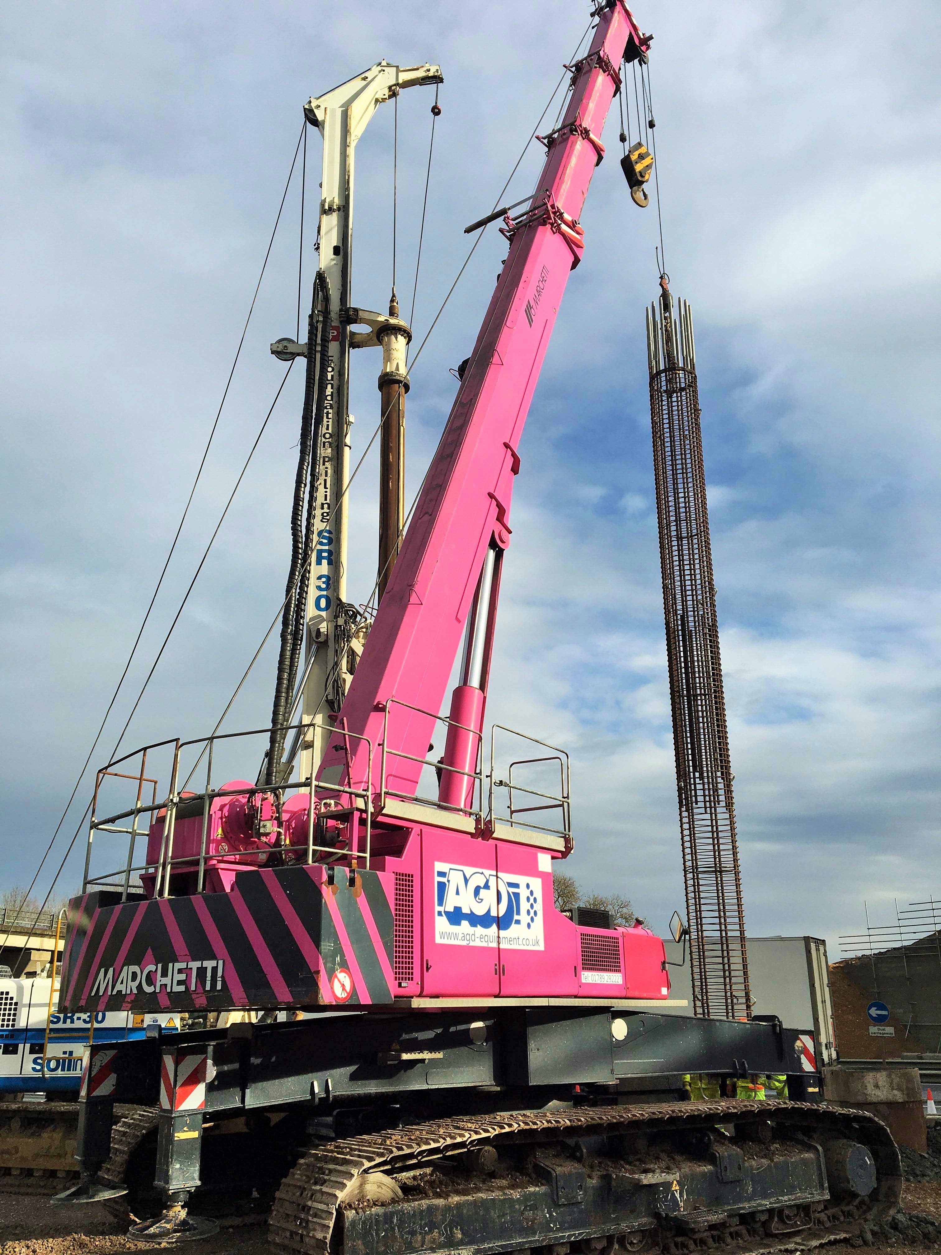 Marchetti Sherpa Telescopic Crawler Crane at work on the A14/A1 upgrade