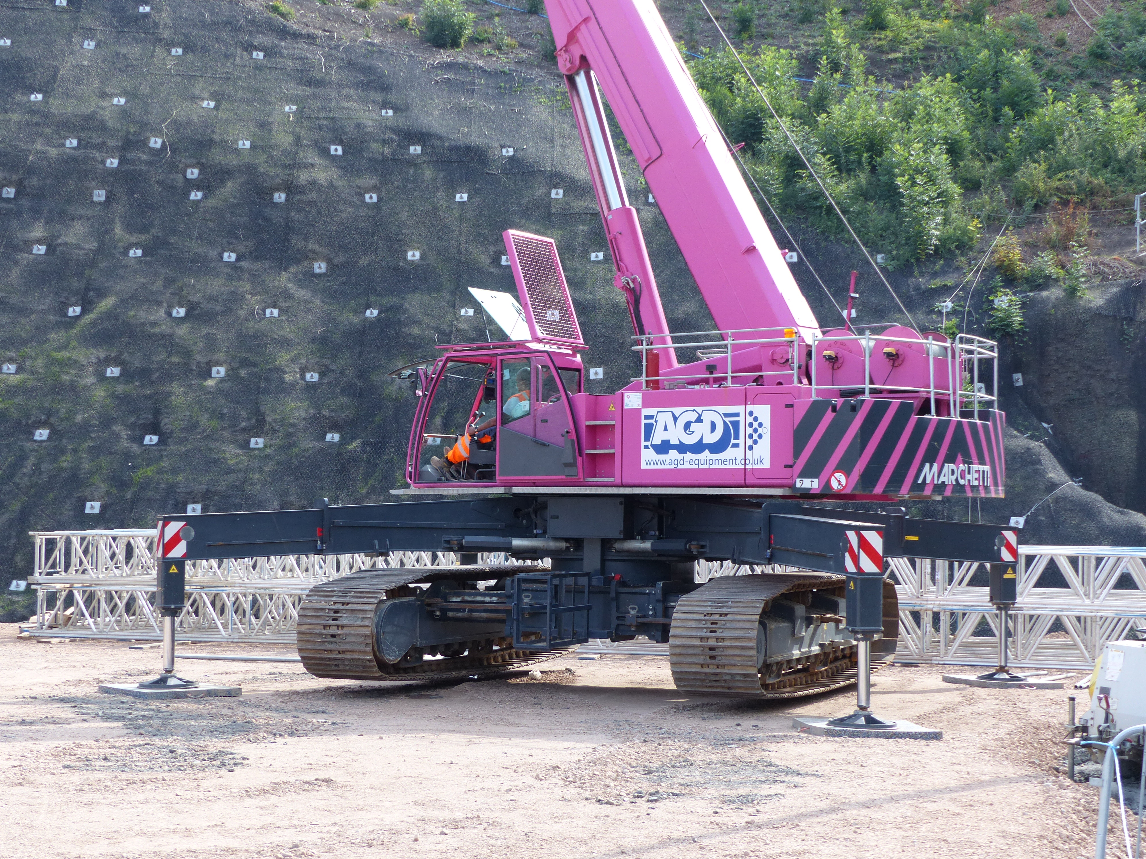 AGD's pink crane raising money for Cancer Research