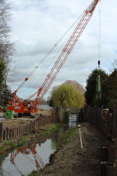 IHI CCH500 50 tons crawler crane on hire to CPC in Stroud, Gloucestershire