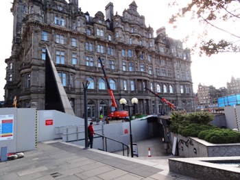 Brace of 8 tons miini cranes on hire at Edinburgh's Waverley Station