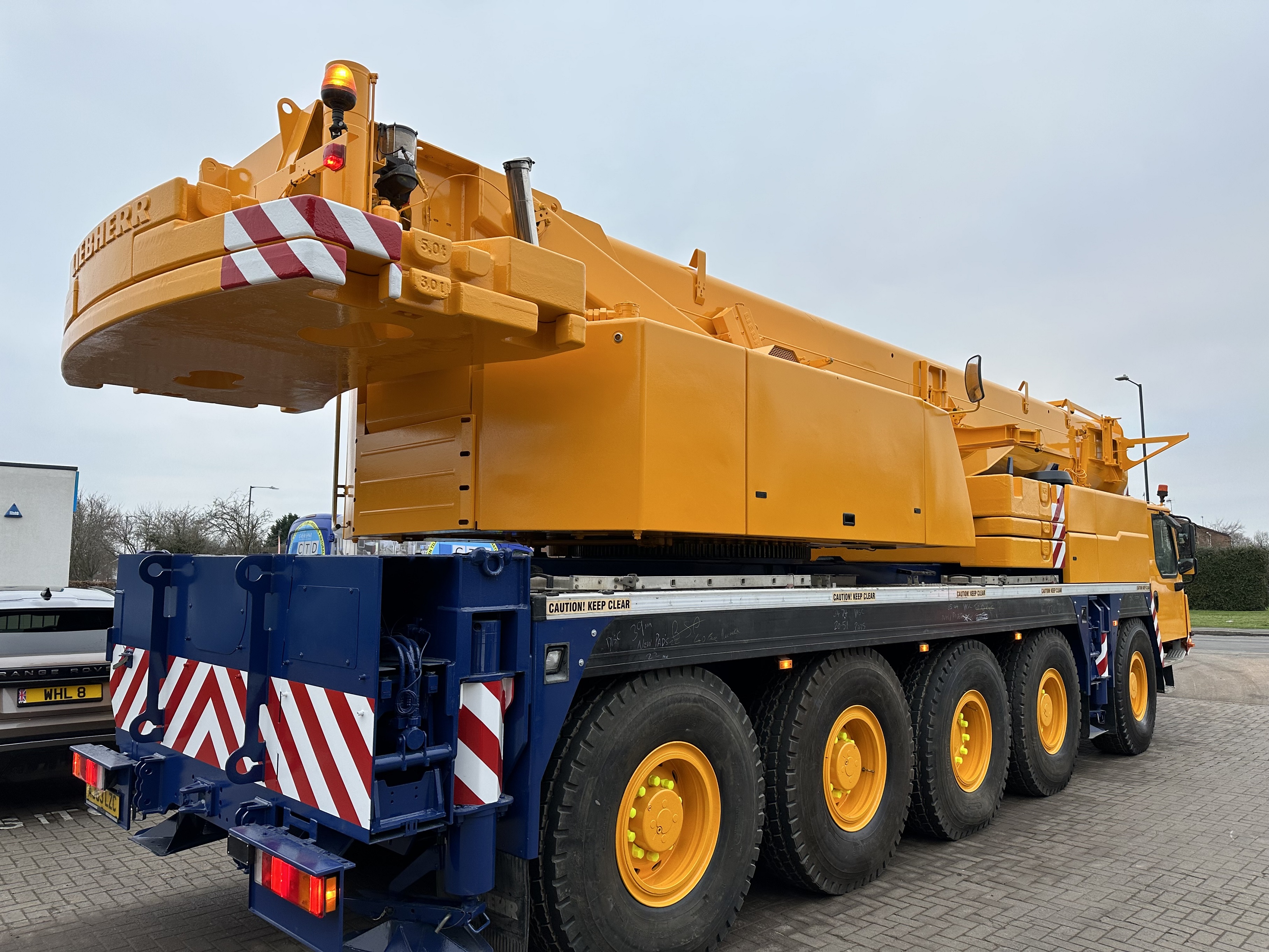 Liebherr LTM1100  all terrain crane repainted for Ainscough