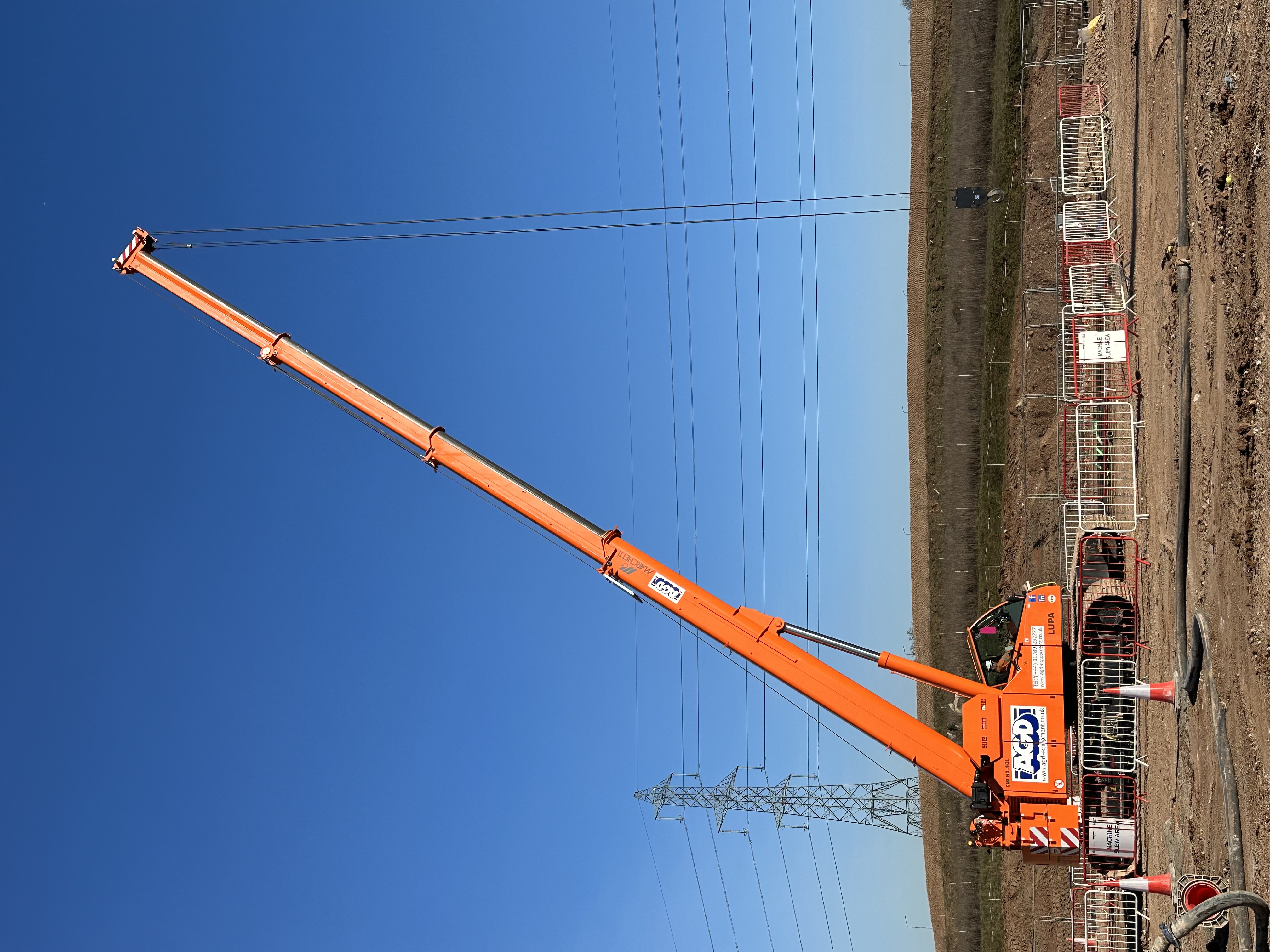 Marchetti Lupa 65 tons telescopic crawler crane on hire on HS2 site Birmingham