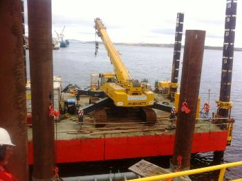 AGD supplies telescopic crawler crane on hire in the Falkland Islands
